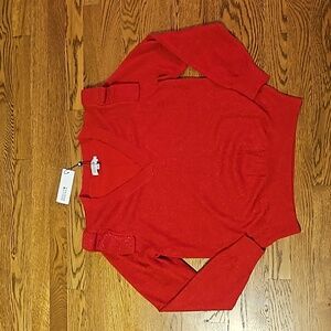 Molly Bracken Red Sweater with Shoulder Details